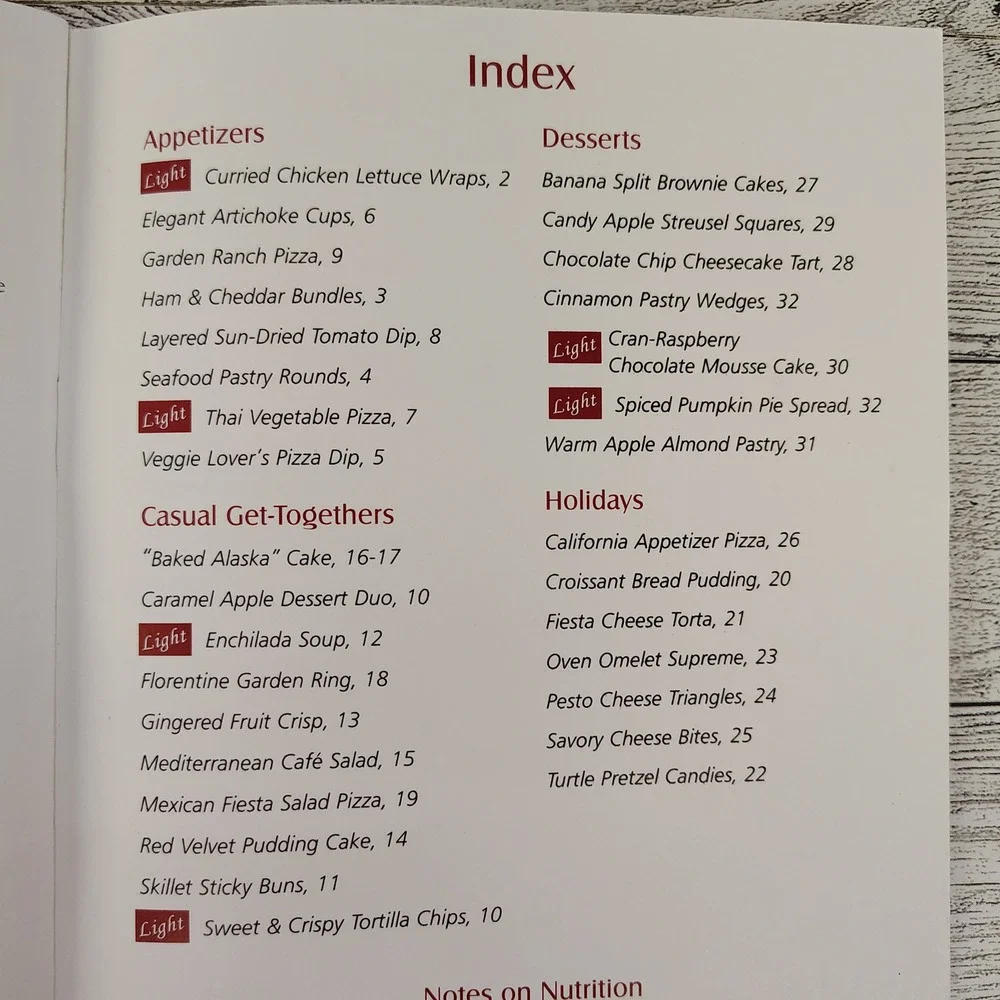 Pampered‎ Chef 2004 Fall Winter Cookbook Booklet Recipe Collection GOOD